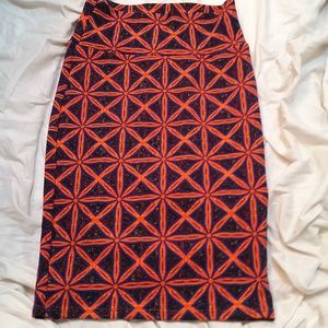 Like new LulaRoe Cassie skirt orange purple XS